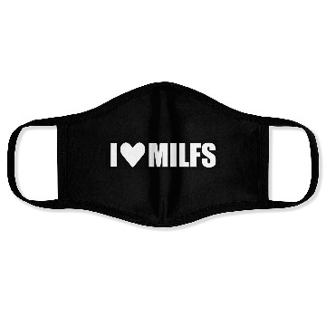 Discover i love milfs black design Face Masks