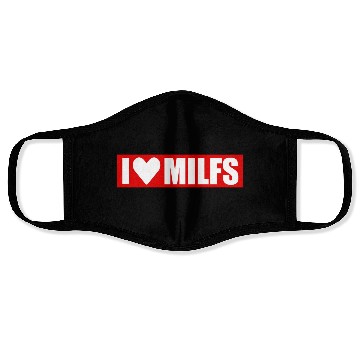 Discover I love milfs red design Face Masks