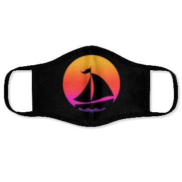 Discover Funny Cool sailing boat Sunset Graphic Humor Tees Face Masks