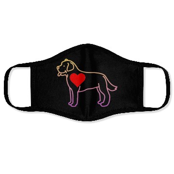 Discover Labrador big heart Face Masks