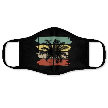 Discover Cape Coral Florida Palm Tree Retro Artistic Face Masks