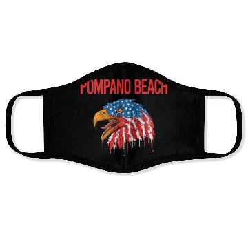 Discover USA Eagle Pompano Beach humor Face Masks
