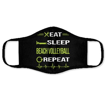 Discover Funny Eat Sleep Repeat Beach Volleyball nostalgia Face Masks