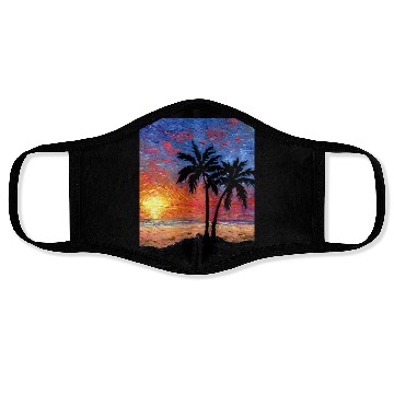 Discover Paradise at Dusk nature Face Masks