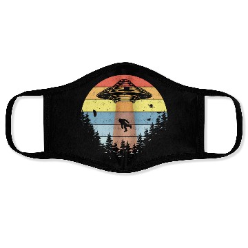 Discover Retro Vintage Sunset Bigfoot Yeti Face Masks