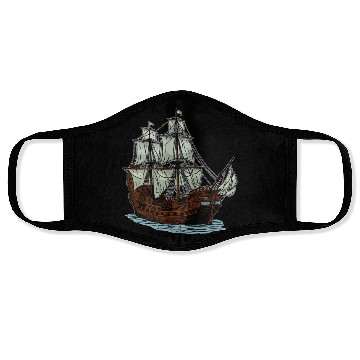 Discover Columbus Day 1492 Ship Face Masks