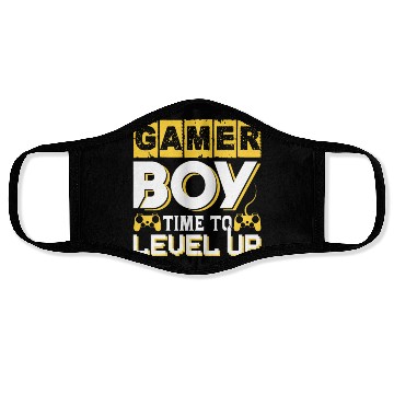 Discover Gamer boy time to level up Face Masks