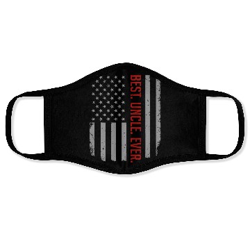 Discover Mens Best Uncle Ever US American Flag Gift For Fat Face Masks