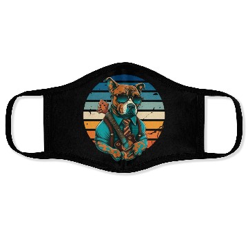 Discover pitbull Sunglasses guitar Face Masks
