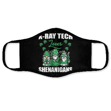 Discover X-Ray Tech Loves Shenanigans St. Patricks Day Face Masks