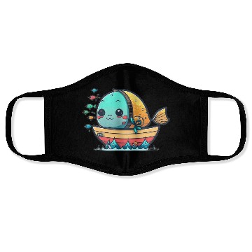 Discover Life on a Colorful Fishing Vessel Face Masks