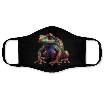 Discover Psychedelic frog in vibrant colors dart frog Face Masks