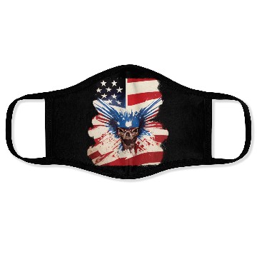 Discover Angry Skull Bursting Through US Flag Face Masks