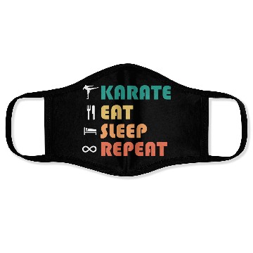 Discover karate eat sleep repeat Face Masks