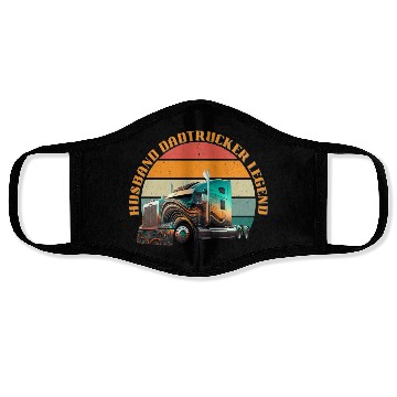 Discover Husband Dad Trucker Legend Face Masks