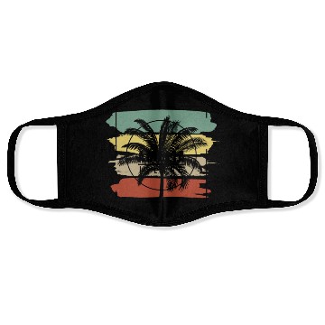Discover Amelia Island Florida Palm Tree Retro Artistic Face Masks