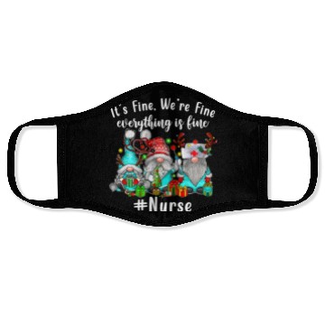 Discover Gnome Its Fine Im Fine Everything Is Fine Xmas Face Masks