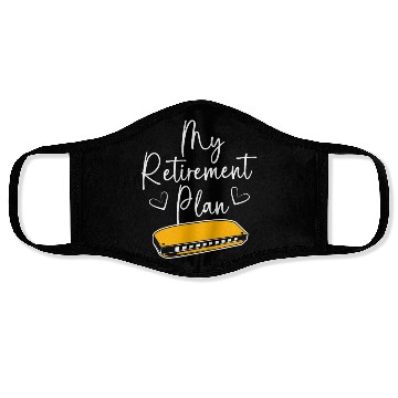 Discover Harmonica Funny Retirement Plan For Adults Face Masks