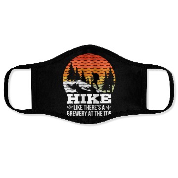 Discover Hiker funny Beer lover Hiking Mountaineering Face Masks