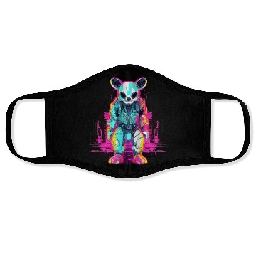 Discover Menacing Neon Panda Robot Face Masks