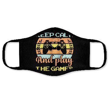 Discover Keep calm and play the games Face Masks