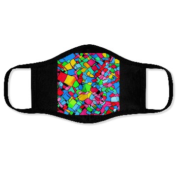 Discover ABSTRACT PAINTING COLORFULL WATERBASE CUBE BLACK Face Masks