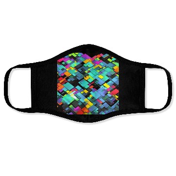 Discover ABSTRACT PAINTING basecolor WATERBASE cube BLACK Face Masks