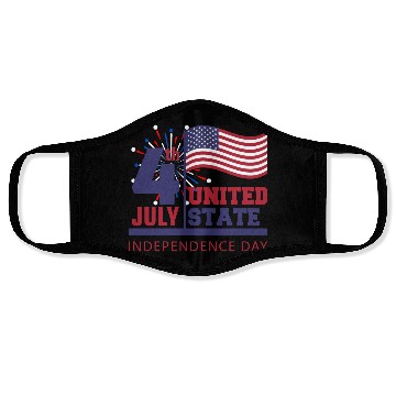 Discover 4th July Independence Day US Flag United States Face Masks