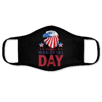 Discover Happy Memorial Day Veterans Brave US Eagle Stars Face Masks