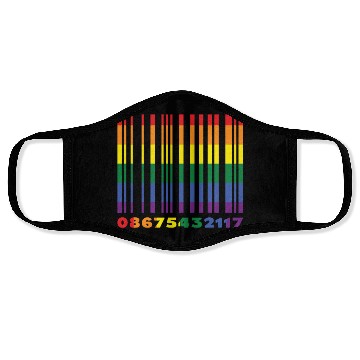 Discover Bar Code Gay LGBTQ Rainbow LGBT Pride Month Face Masks