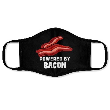 Discover Funny Saying Powered By Bacon Pig Farmer Humorous Face Masks