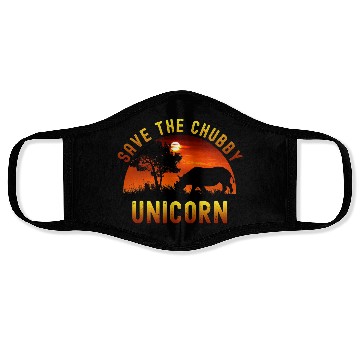 Discover Funny Rhino Chibby Unicorns Save The Chubby Face Masks