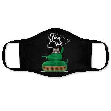 Discover I Hate People Cat Tank Funny I Hate People Face Masks