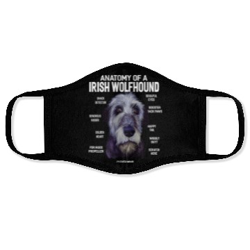 Discover Anatomy of a Irish Wolfhound Dog Funny Gift Face Masks
