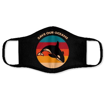 Discover Save Our Oceans Wildlife Orca Whale Climate Change Face Masks