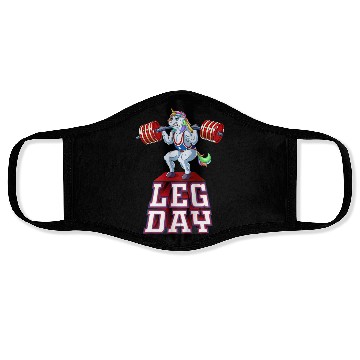 Discover Leg Day unicorn Weight Lifting Squat Gym Training Face Masks