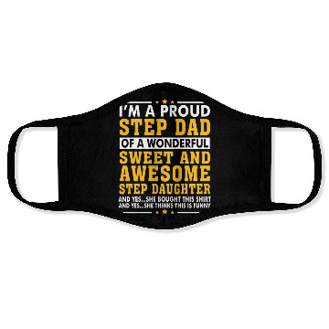 Discover Funny Step Dad Face Masks Fathers Day Gift Step Daughte
