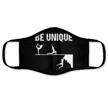 Discover Be Unique Rock Climbing Girl Motivational Design Face Masks