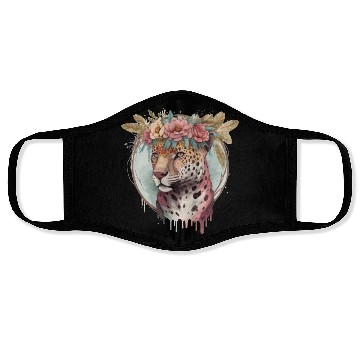 Discover Flower Crown Jaguar Floral Animal Lovers Face Masks