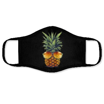 Discover An adorable pineapple, wearing sunglasses Face Masks