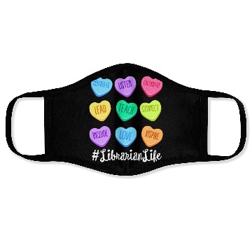Discover Librarian Life Teacher Valentines Day Pastel Candy Face Masks