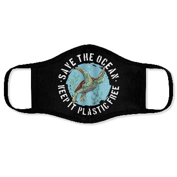 Discover Save The Ocean Keep It Plastic Free Face Masks