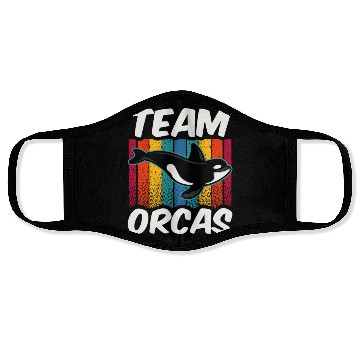 Discover Team Orcas Orca Protect Whale Sea Face Masks