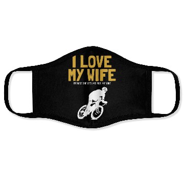 Discover I love my Wife Cyclist Gravel City Bike Cyclist Face Masks