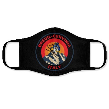 Discover Vintage Cool Skiing Breuil Cervinia Italy Sunset Face Masks