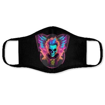 Discover Skull Neon Wizard Face Masks