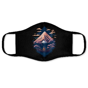Discover Serene Mount Fuji Sunset Peaceful River Scenery Face Masks