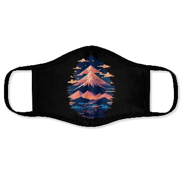 Discover Serene Mount Fuji Sunset Peaceful River Scenery Face Masks