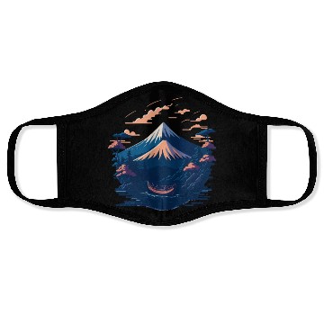 Discover Serene Mount Fuji Sunset Peaceful River Scenery Face Masks
