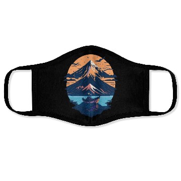 Discover Serene Mount Fuji Sunset Peaceful River Scenery Face Masks